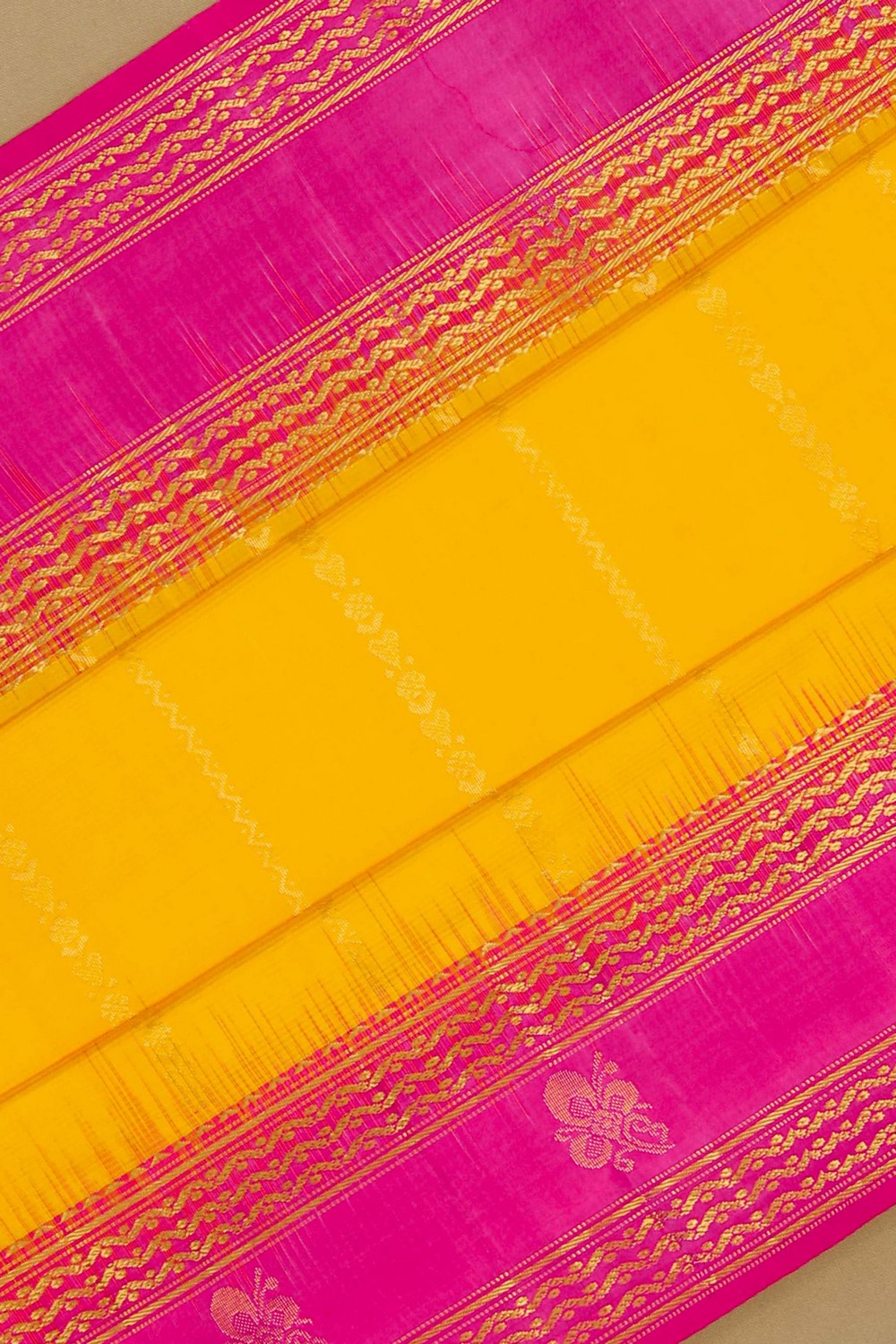 Image of South Silk Yellow Saree