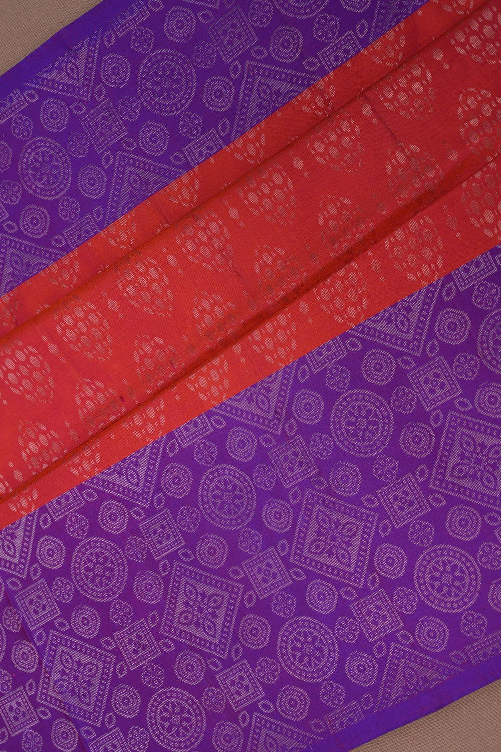 Image of Orange South Silk Saree