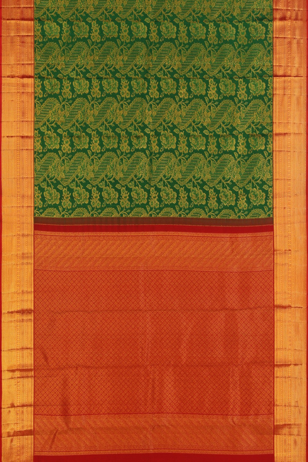 Kanchipattu Brocade Green Saree