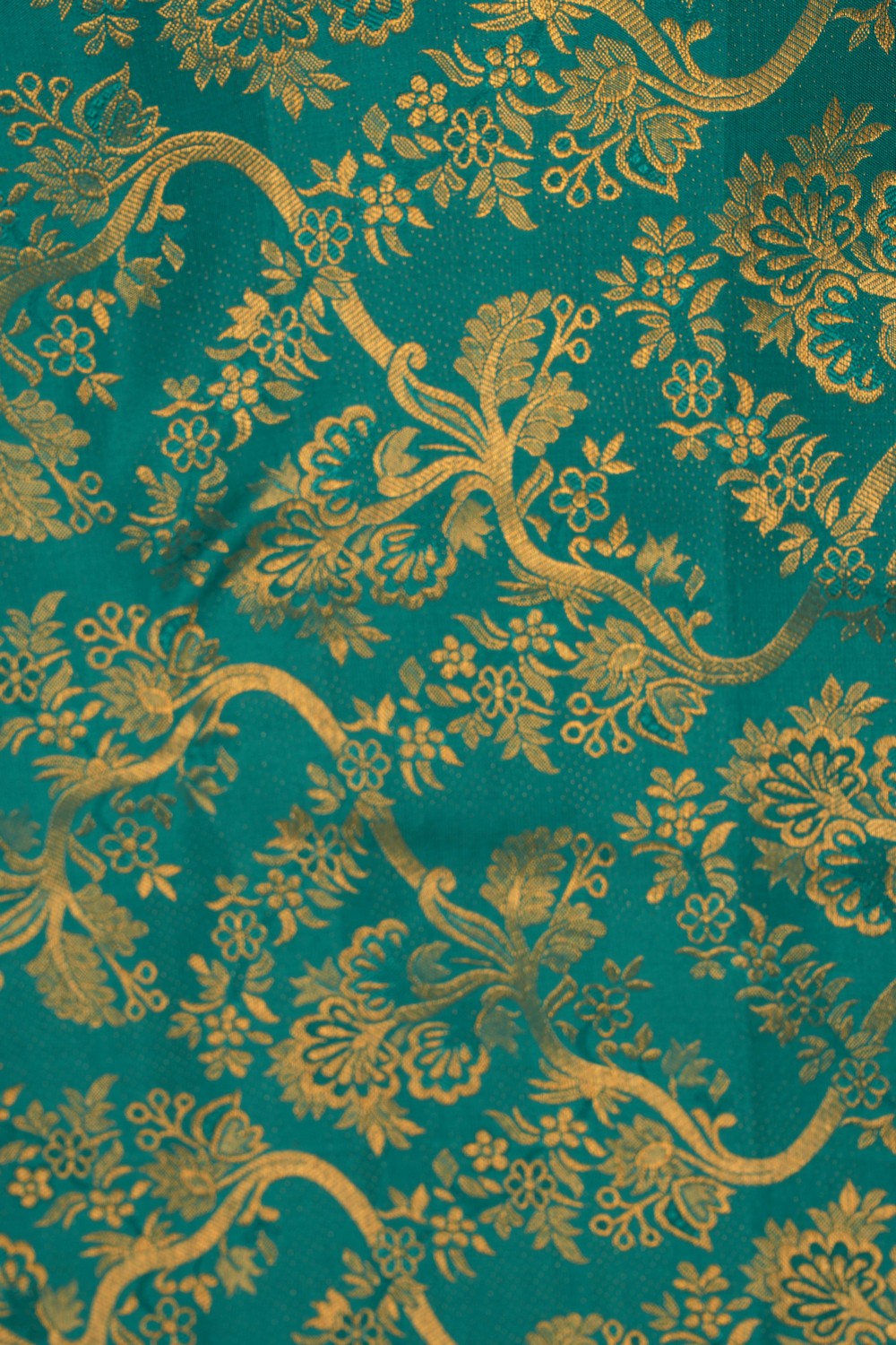 Kanchipattu Brocade Teal Green Saree