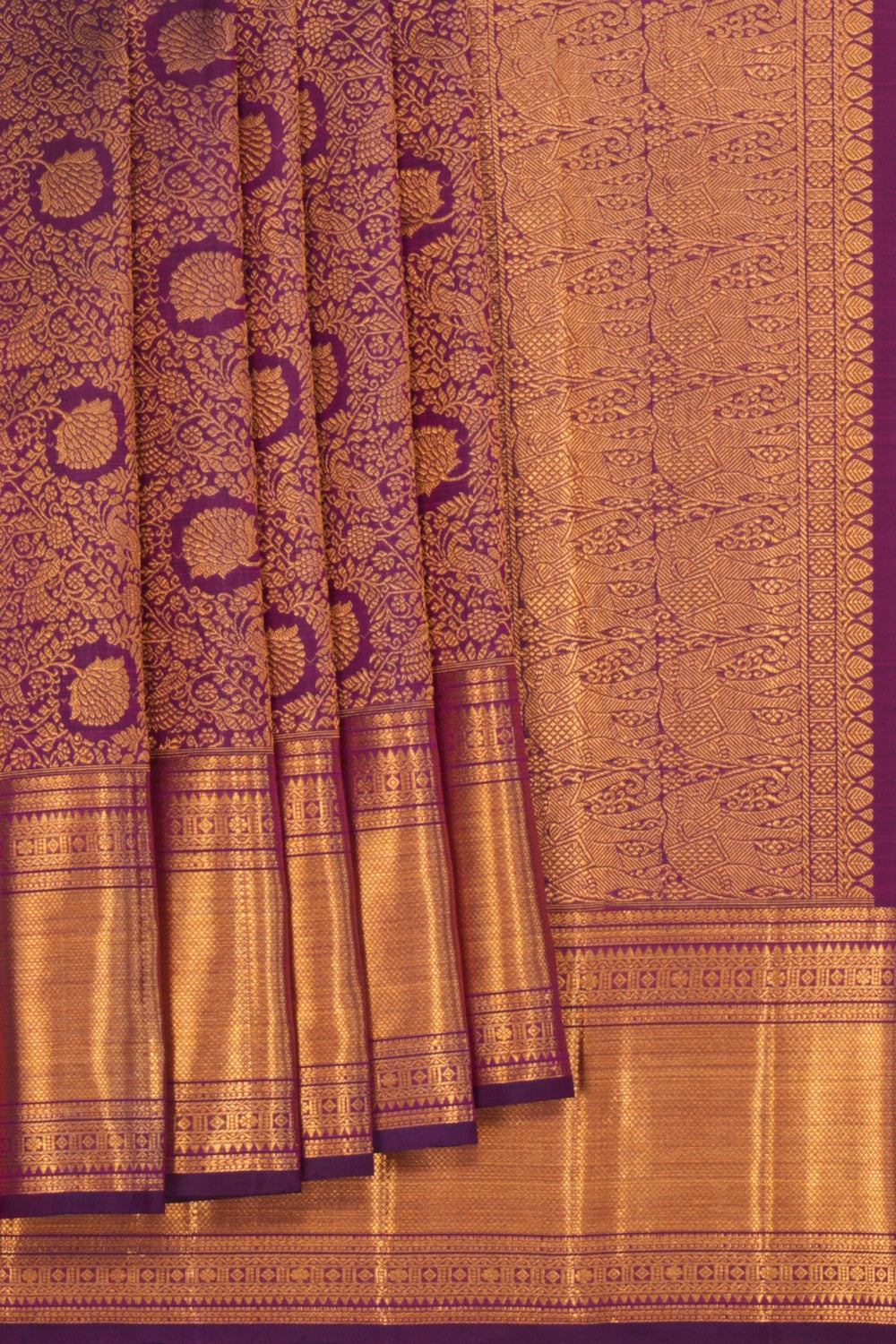 Image of Kanchipattu Brocade Violet Saree