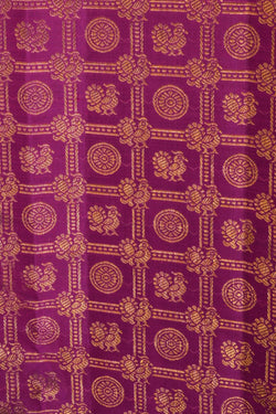 Image of Kattam Pattern Kanchipattu Purple Saree