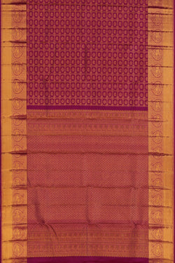 Image of Kattam Pattern Kanchipattu Purple Saree