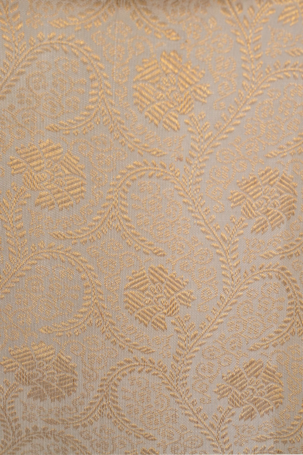 Image of Off-White Brocade Kanchipattu Saree