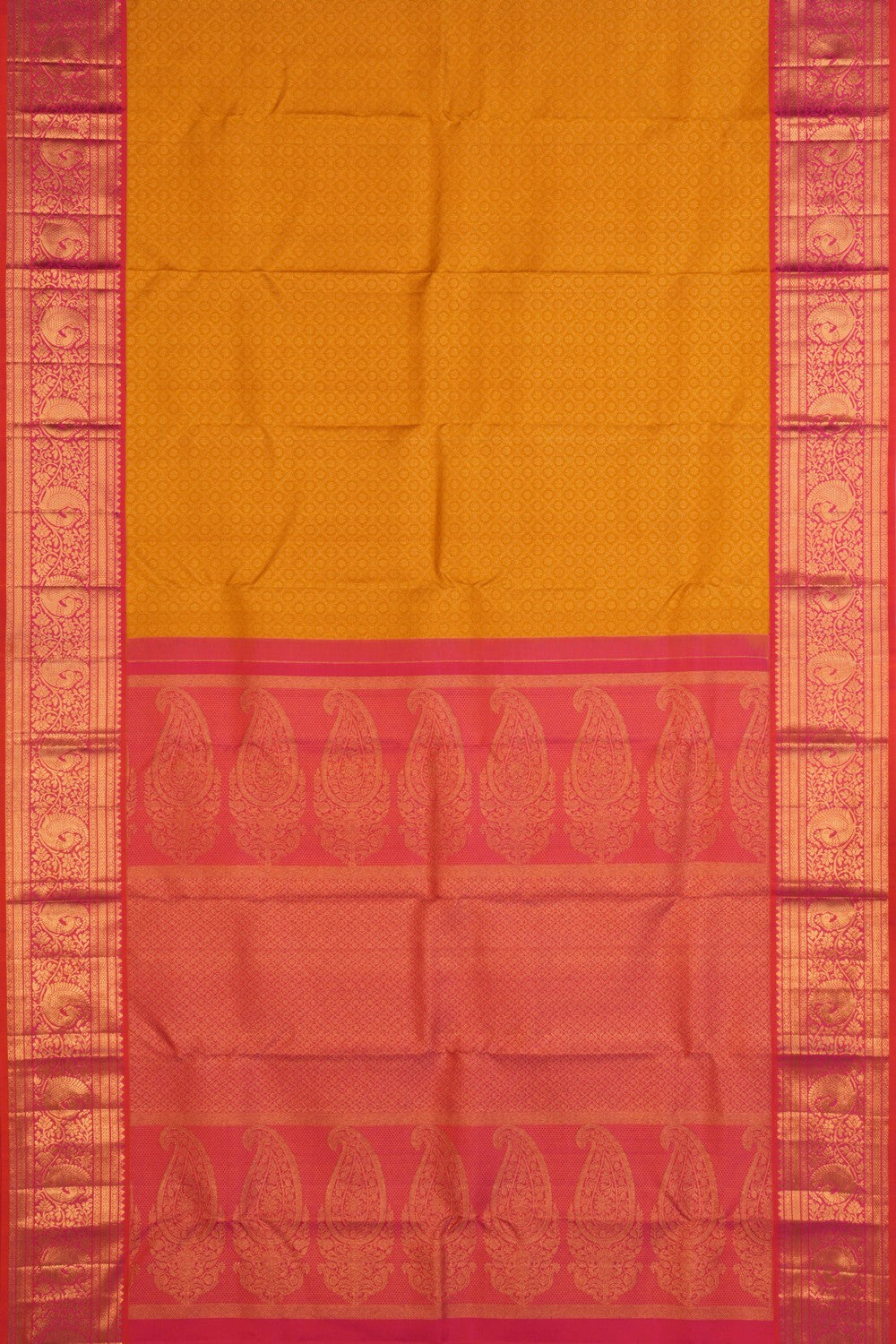 Kanchipattu Brocade Mustard Saree