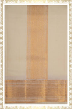 Image of Kanchi Silk Cream Dhoti With Kanduva (8 X 4)