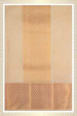 Image of Kanchi Silk Cream Dhoti With Kanduva (8 X 4)