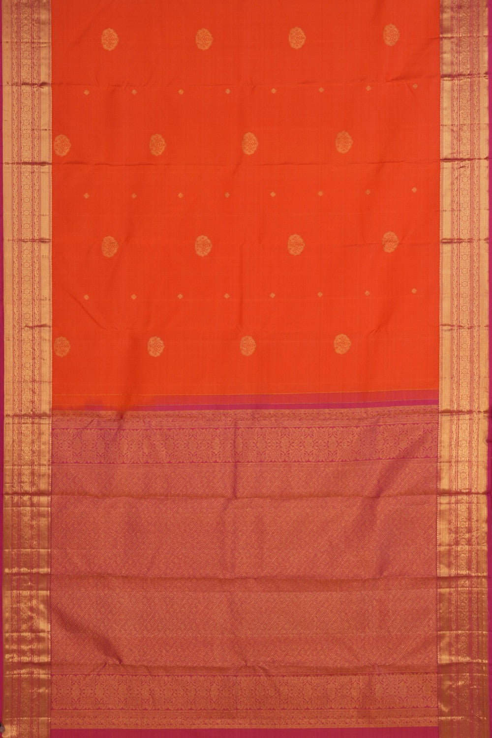 Image of Kanchi Silk Orange Saree