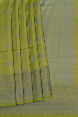 Image of A Sage Green South Silk Saree