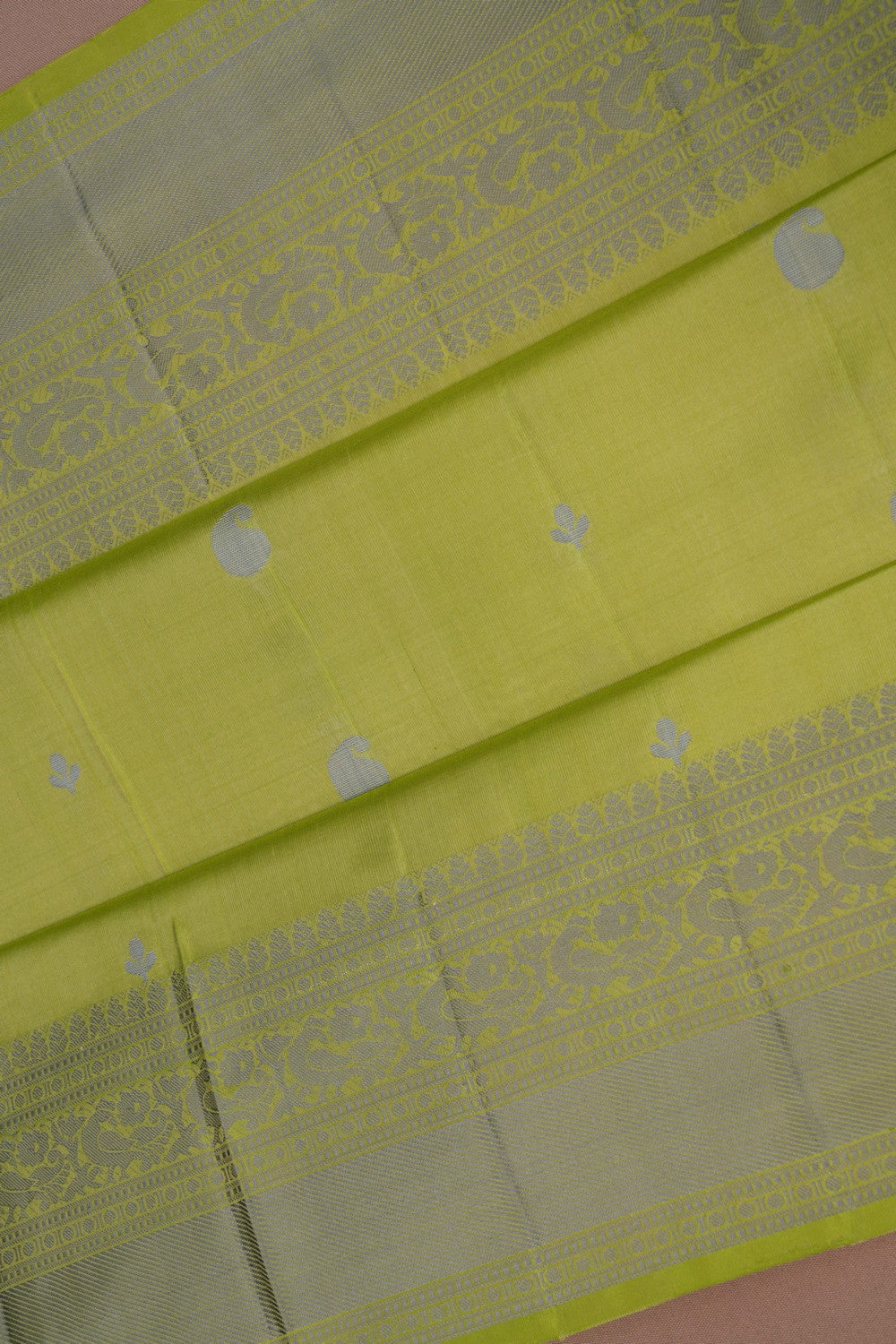 A Sage Green South Silk Saree