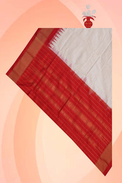 Image of Pochampally Ikat Silk Off-White Dupatta