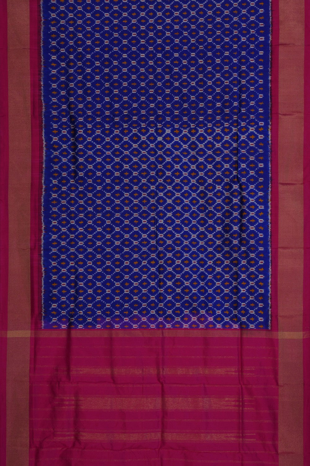 Image of Pochampally Ikat Silk Indigo Blue Dupatta