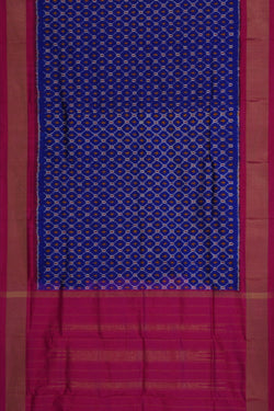 Image of Pochampally Ikat Silk Indigo Blue Dupatta