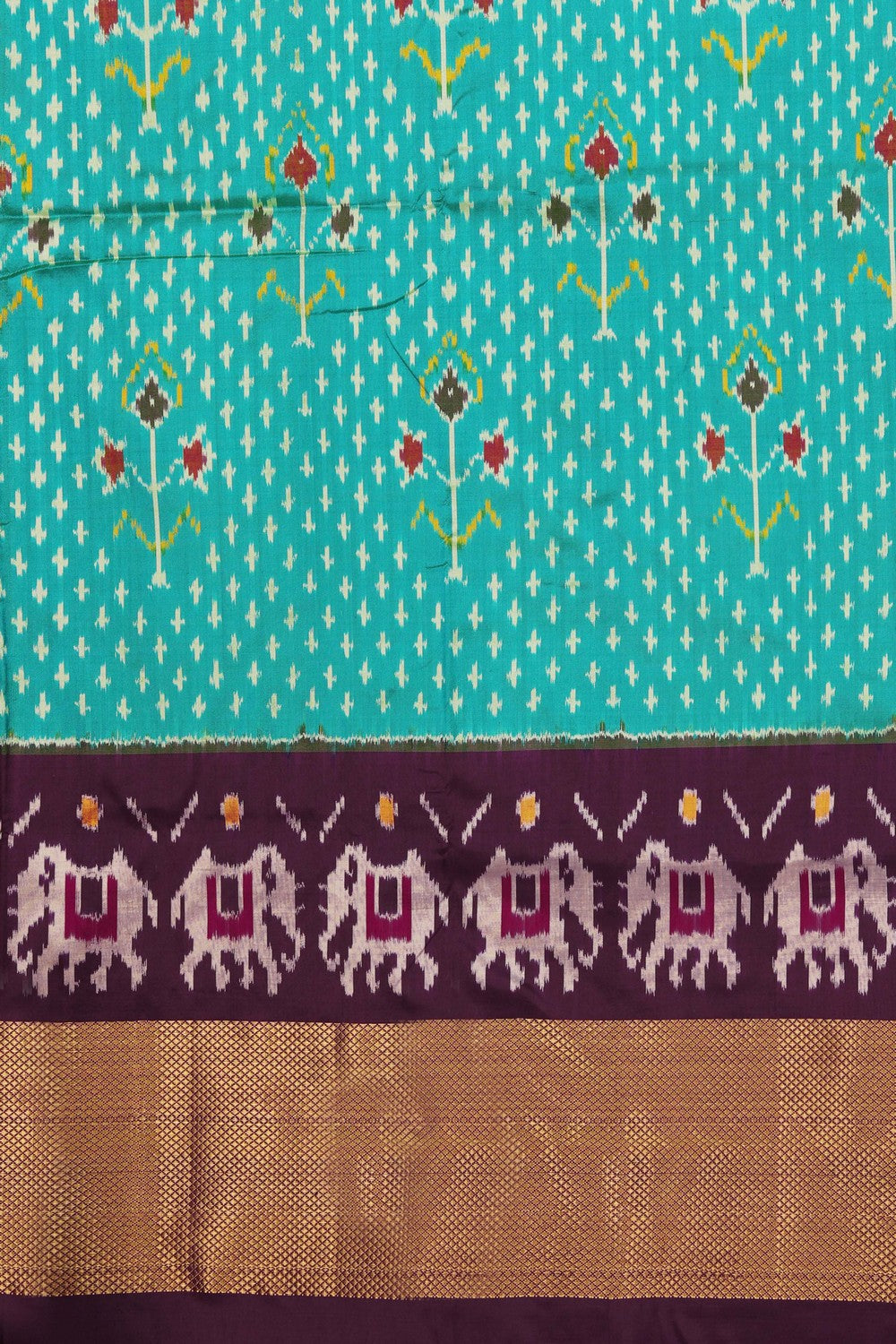 Image of Pochampally Silk Pavada Unstitched Set