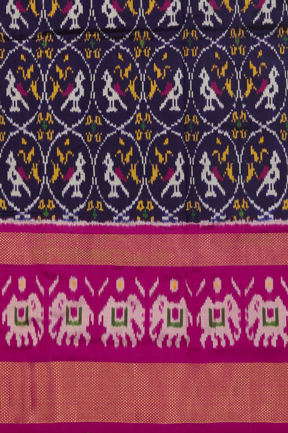 Image of Pochampally Silk Pavada Unstitched Set