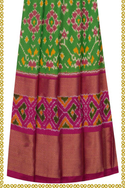 Image of Pochampally Silk Pavada Unstitched Set