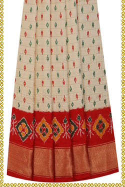 Image of Pochampally Silk Pavada Unstitched Set