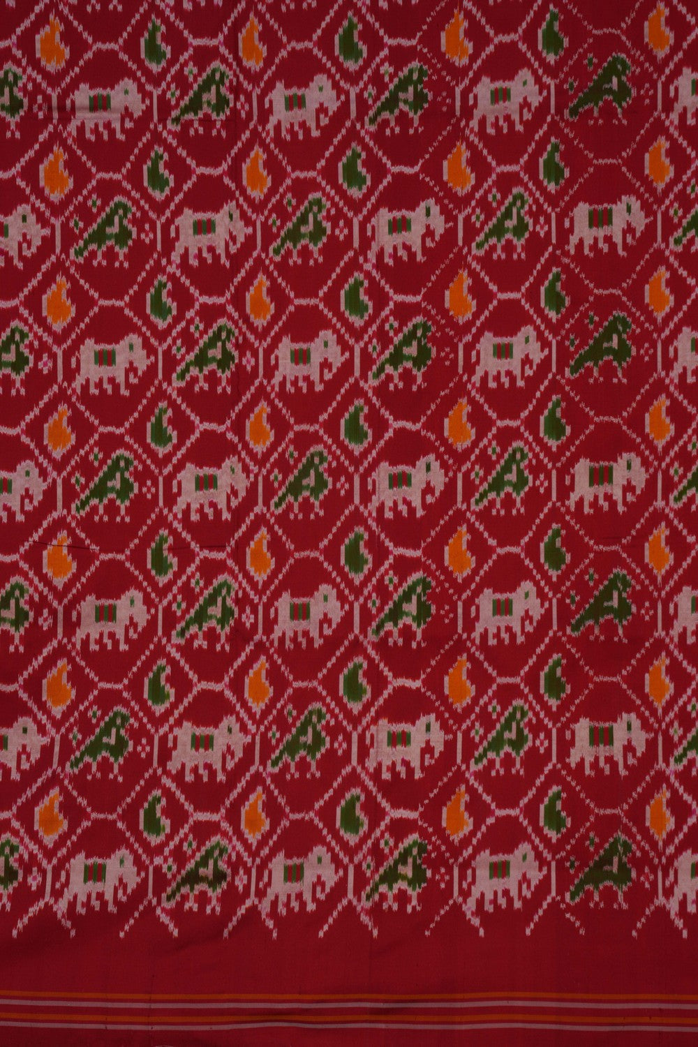 Image of Pochampally Ikat Silk Grey Saree