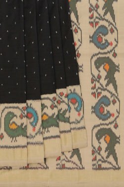 Image of Pochampally Ikat Silk Black Saree