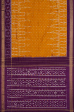 Image of Pochampally Ikat Silk Mustard Saree