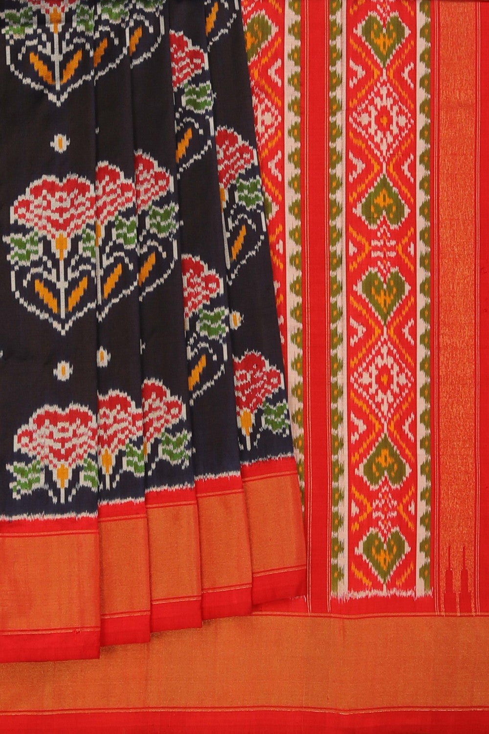 Image of Pochampally Ikat Silk Violet Saree