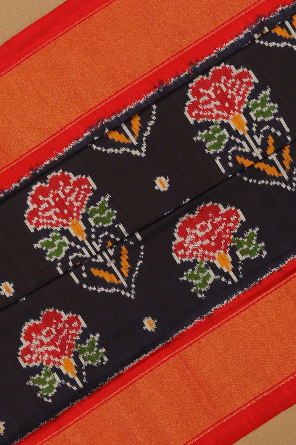 Image of Pochampally Ikat Silk Violet Saree