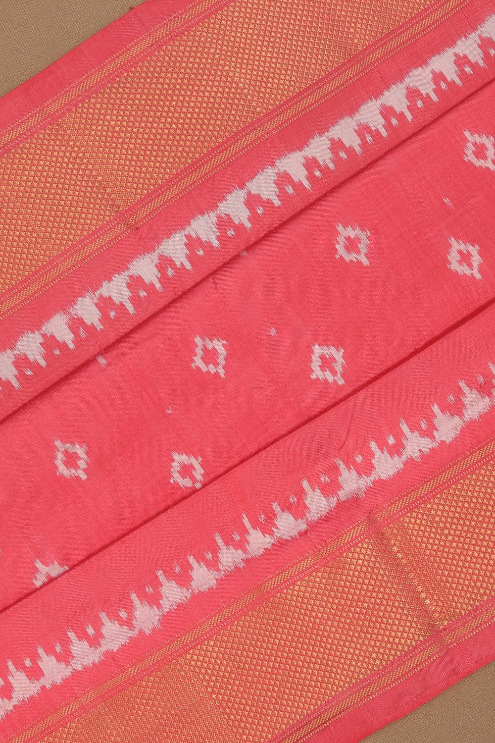 Image of Pochampally Ikat Silk Pink Saree