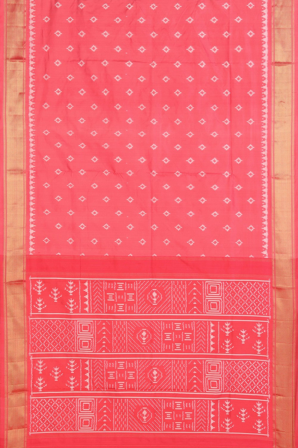 Image of Pochampally Ikat Silk Pink Saree