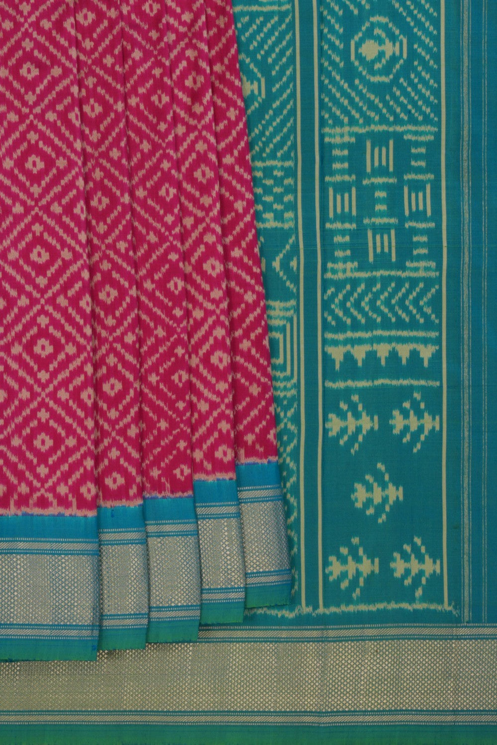 Pochampally Ikat Silk Pink Saree