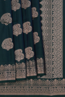 Image of South Silk Bottle Green Saree