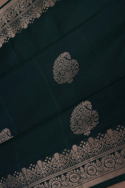 Image of South Silk Bottle Green Saree