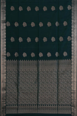 Image of South Silk Bottle Green Saree