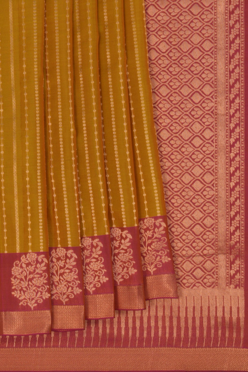 Mustard Kanchipattu Saree
