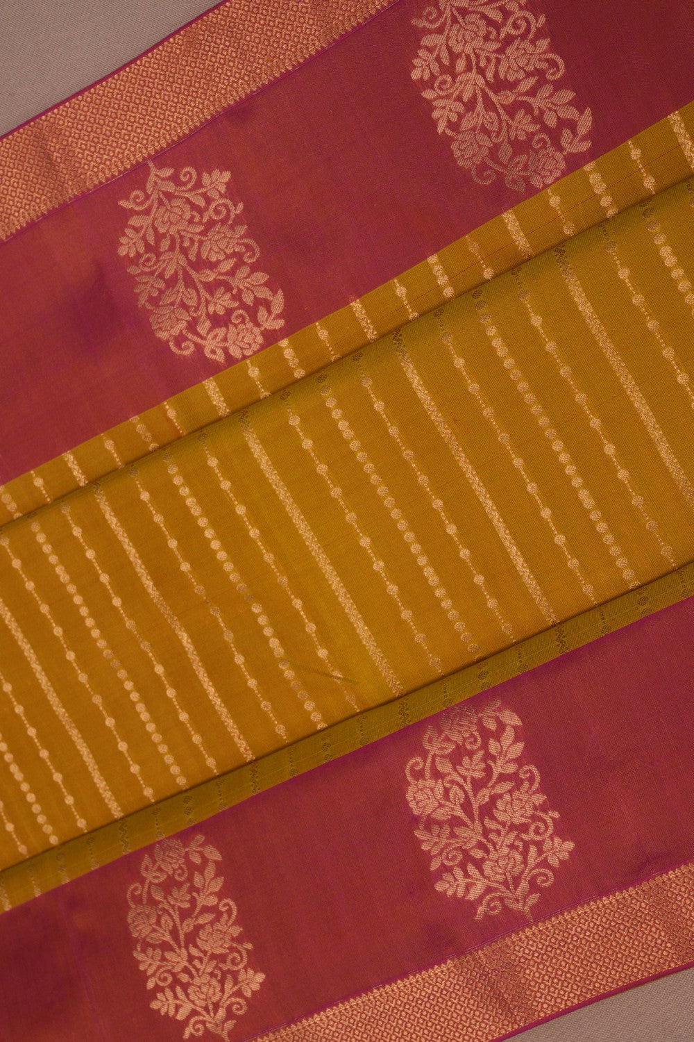 Mustard Kanchipattu Saree
