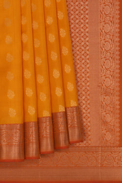 Image of Mustard Kanchipattu Saree