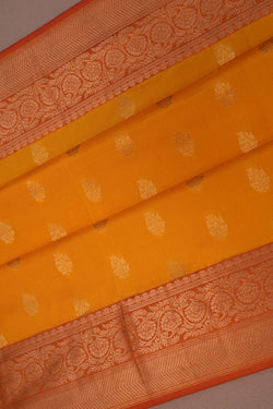 Image of Mustard Kanchipattu Saree