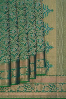 Image of Sea Green Brocade Kanchipattu Saree