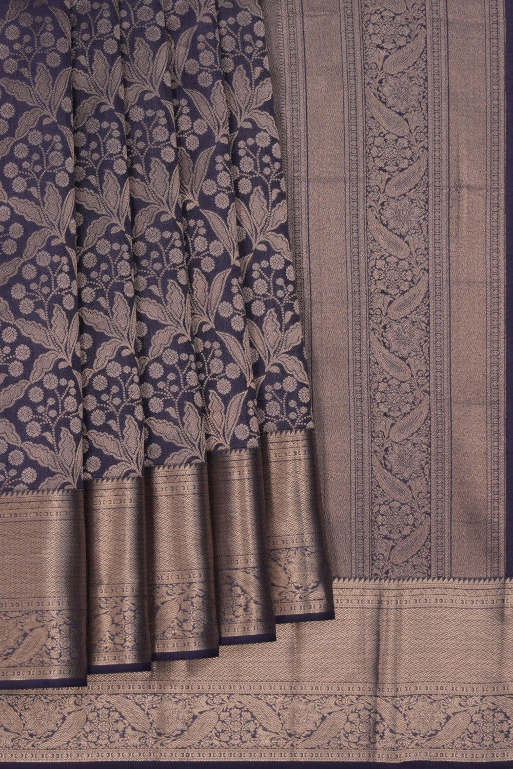 Purple Brocade Kanchipattu Saree