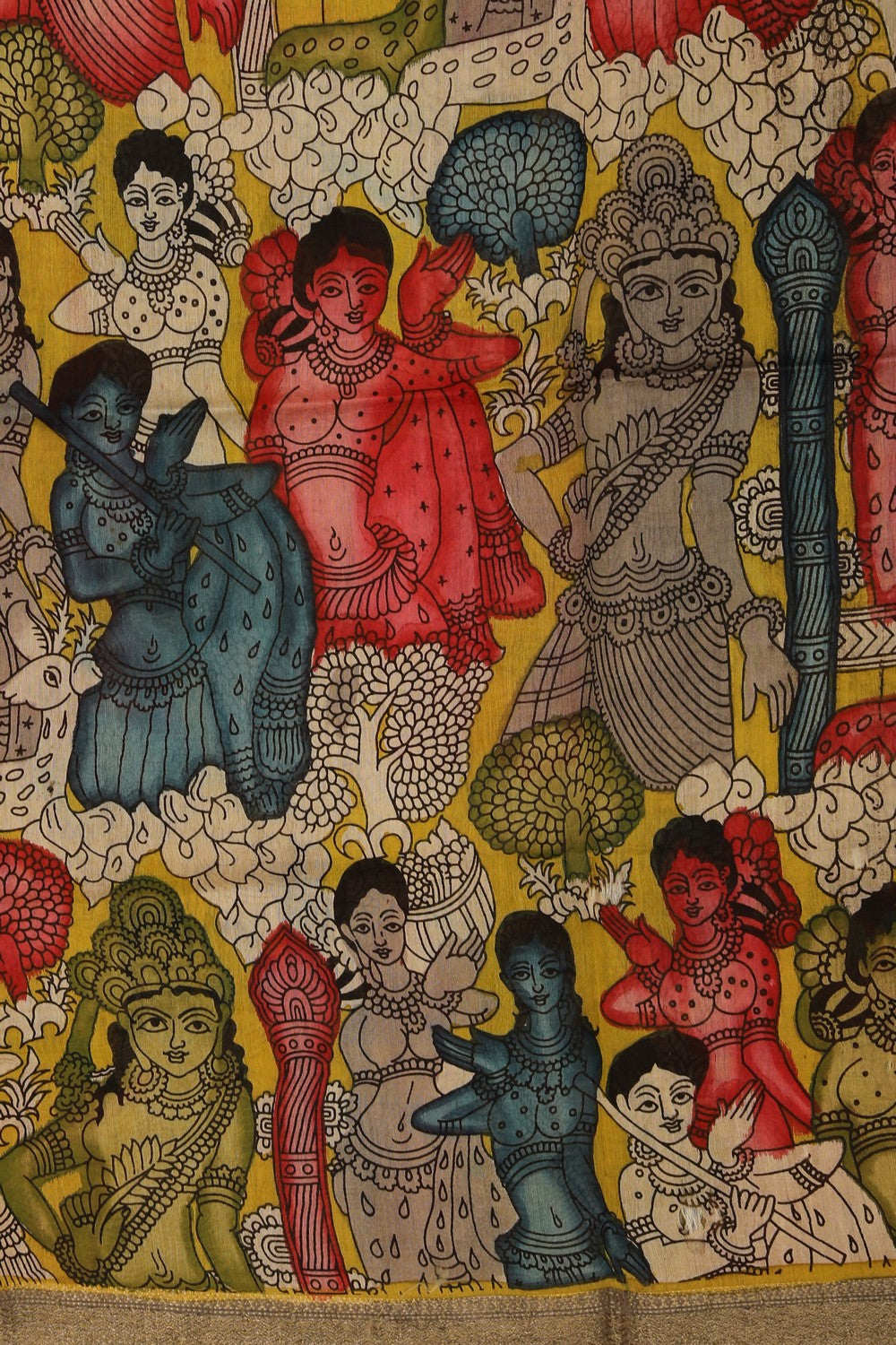 Image of Kalamkari Hand-Painted Dupatta