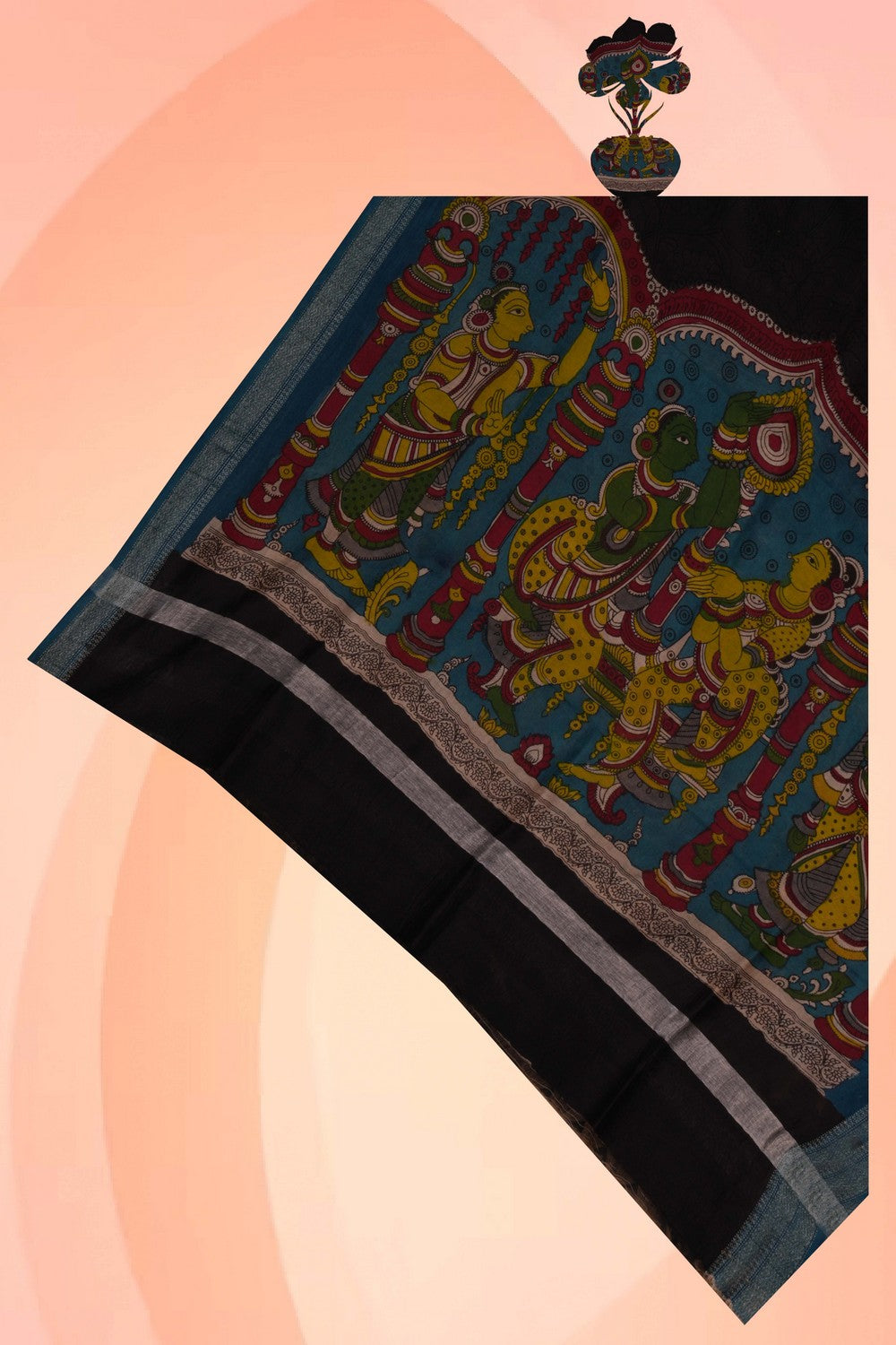 Image of Kalamkari Hand-Painted Dupatta