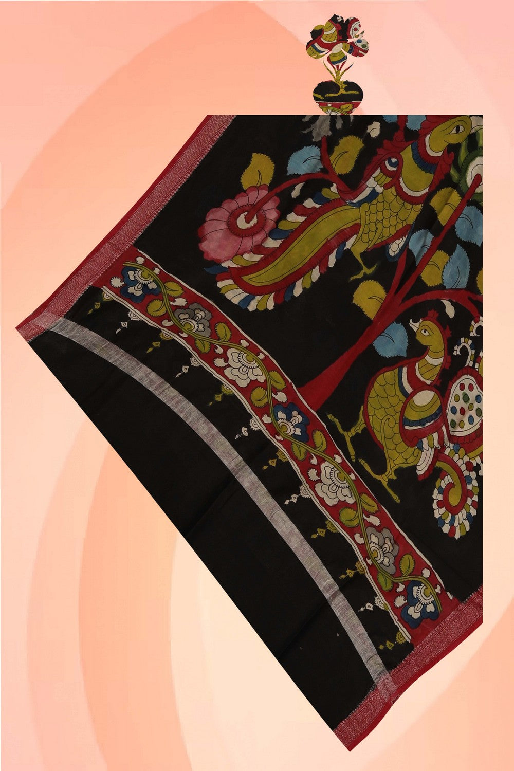 Kalamkari Hand-Painted Dupatta