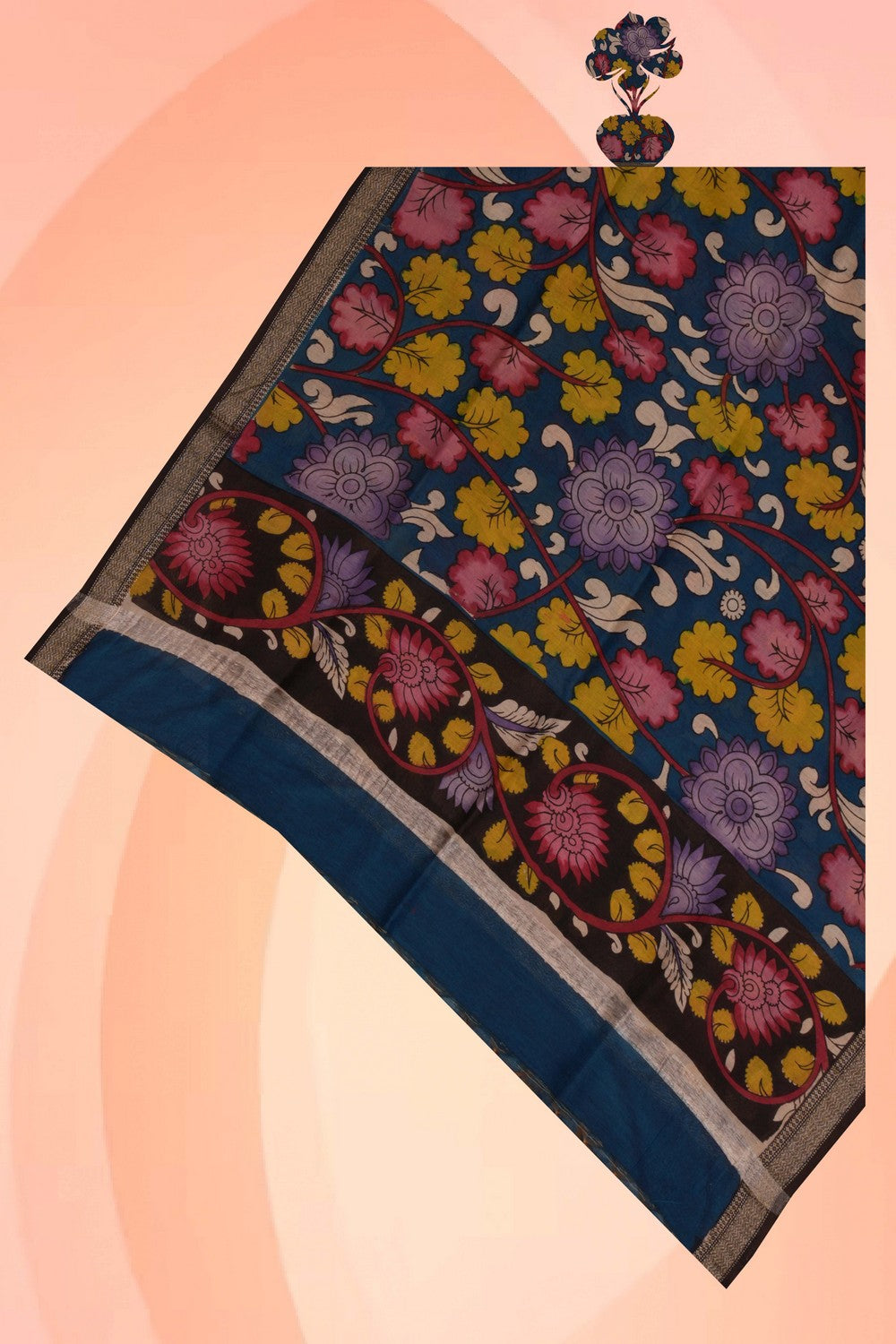 Image of Kalamkari Hand-Painted Dupatta