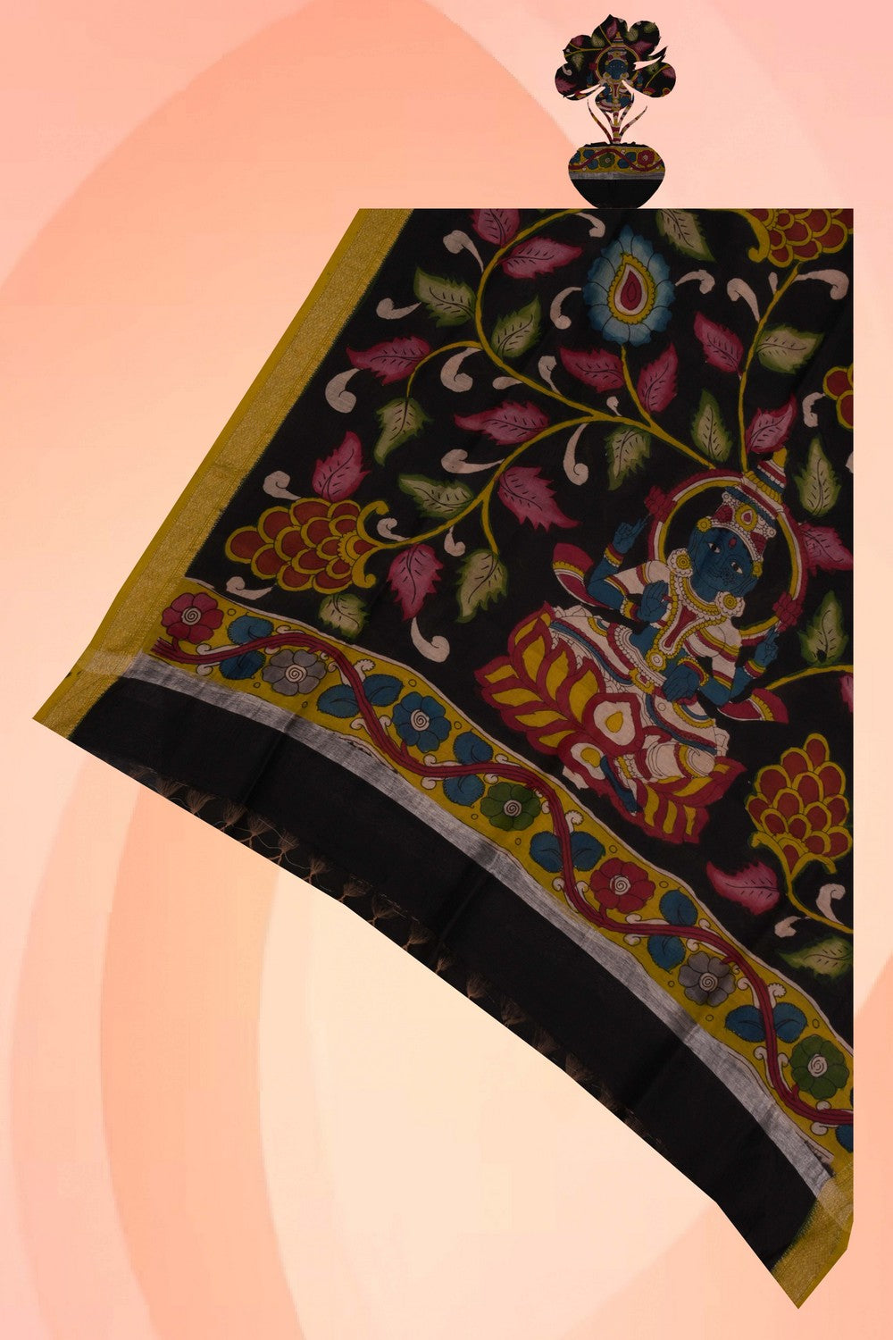 Image of Kalamkari Hand-Painted Dupatta