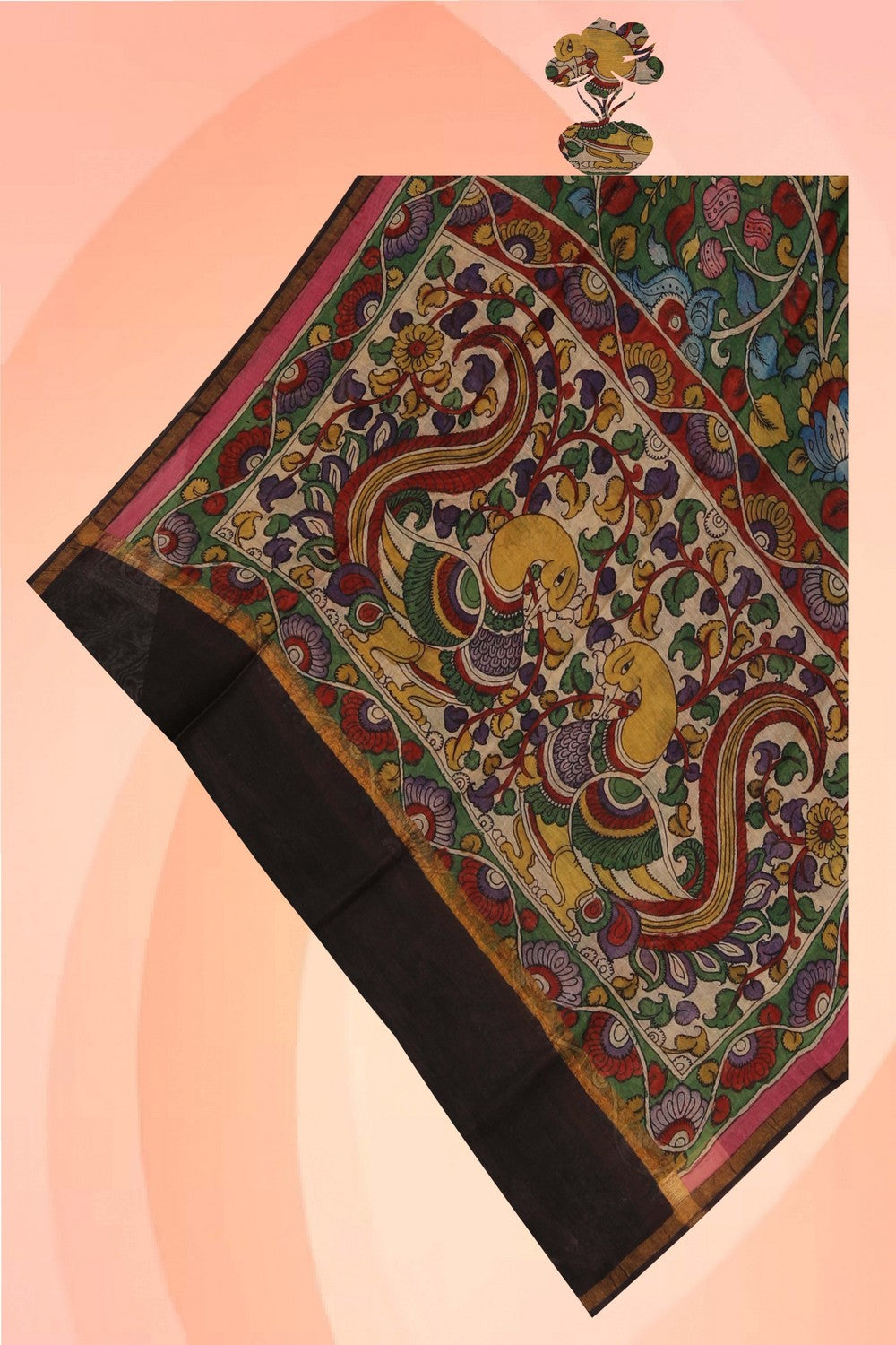 Image of Kalamkari Hand-Painted Dupatta
