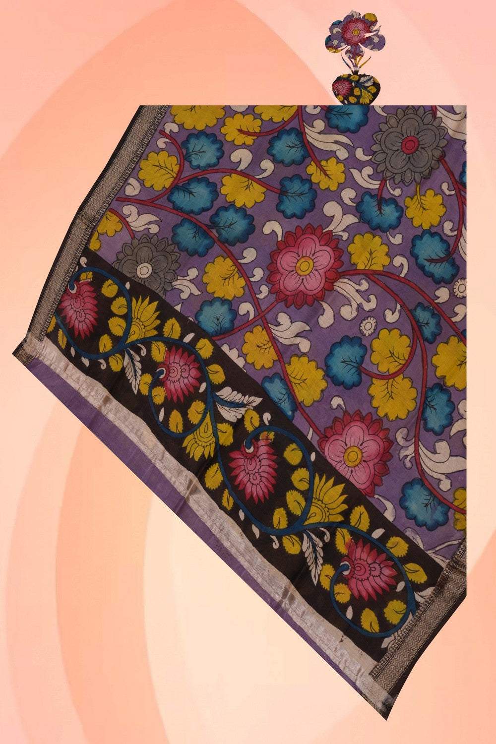 Image of Kalamkari Hand-Painted Dupatta