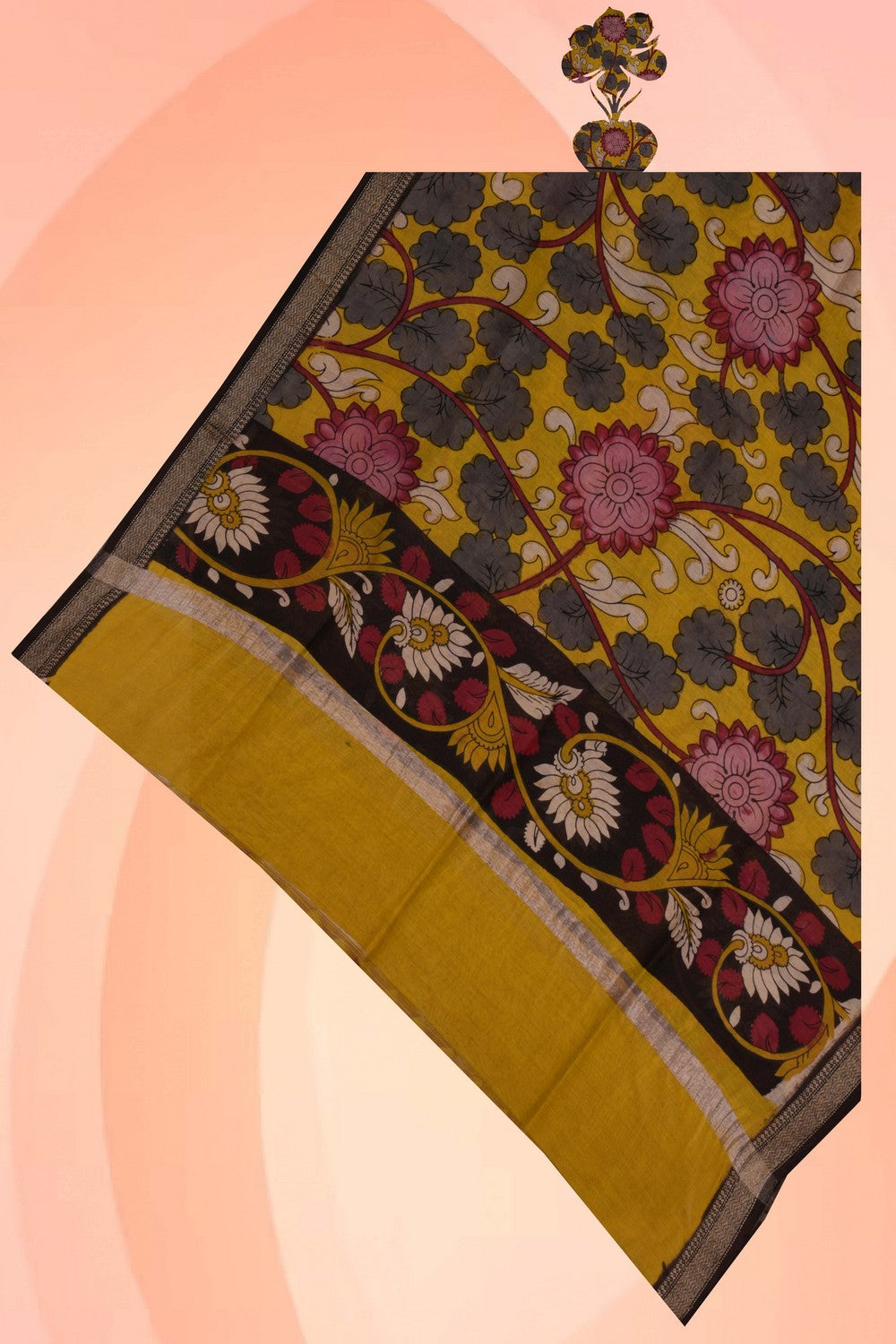 Image of Kalamkari Hand-Painted Dupatta