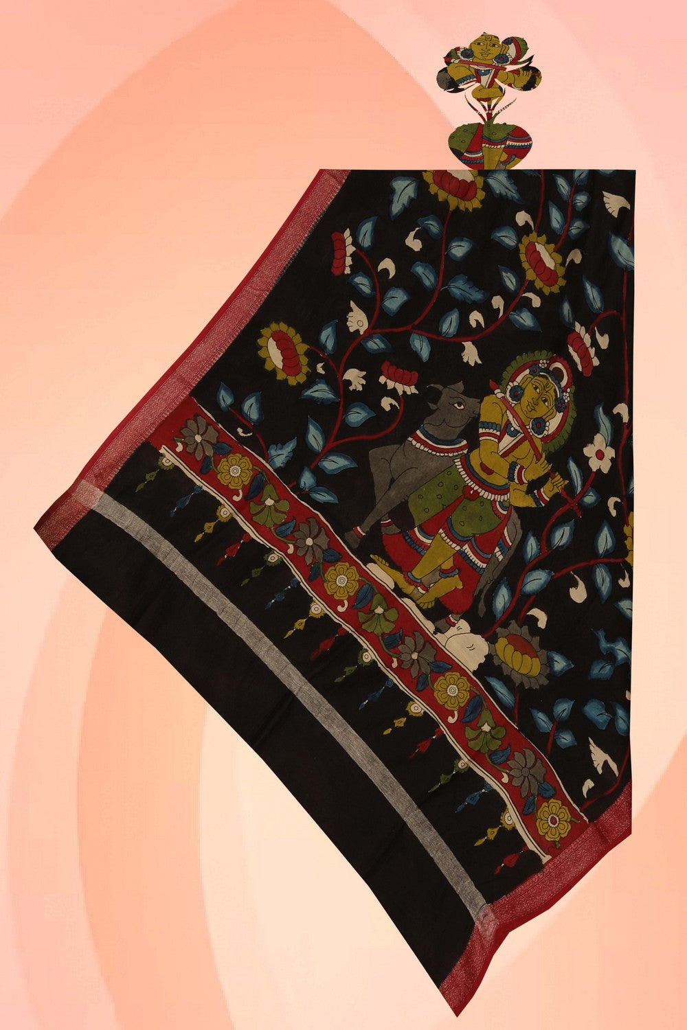 Image of Kalamkari Hand-Painted Dupatta