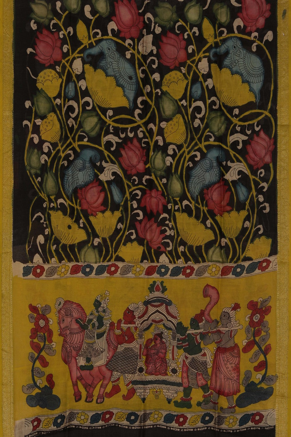 Image of Kalamkari Hand-Painted Dupatta