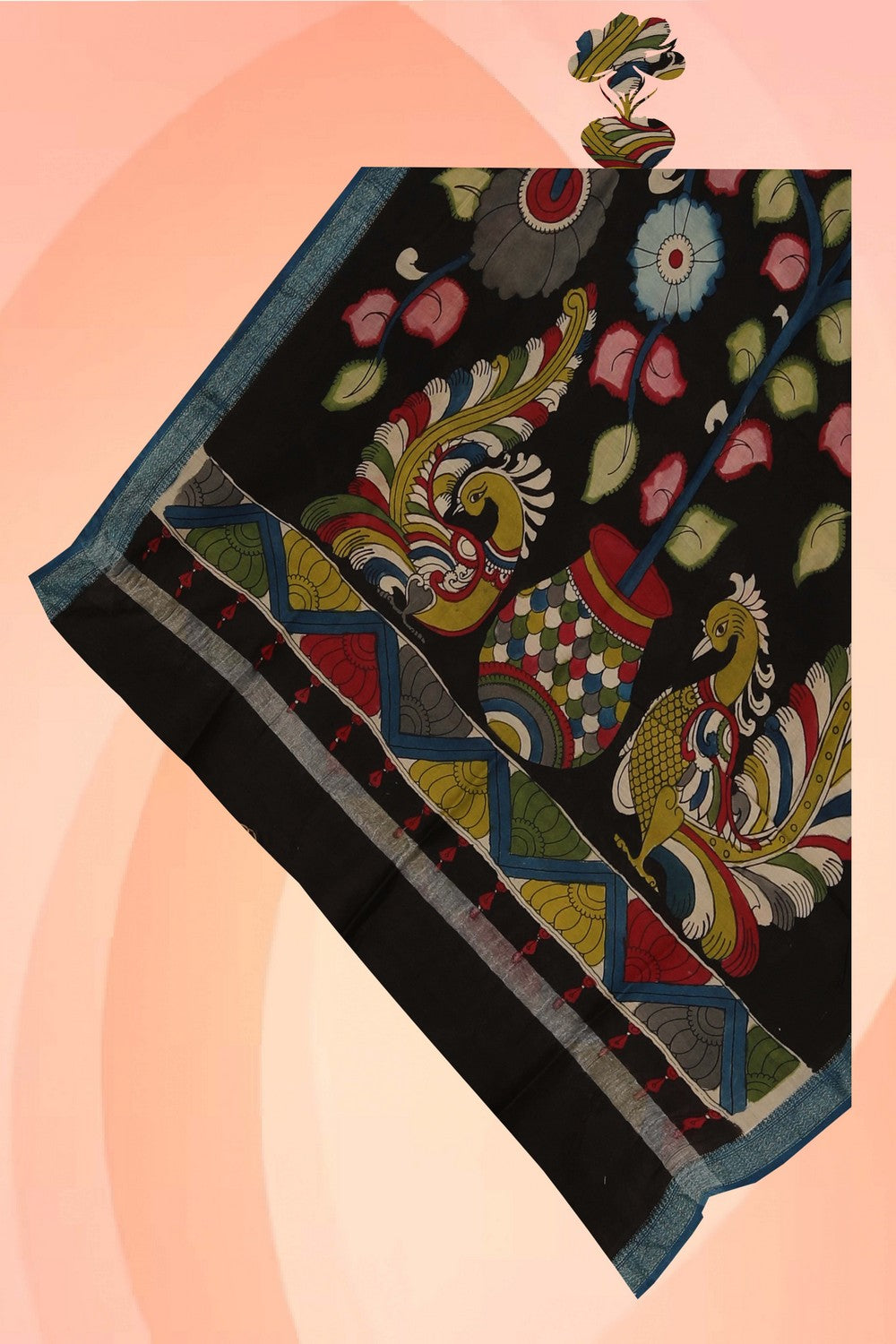 Image of Kalamkari Hand-Painted Dupatta