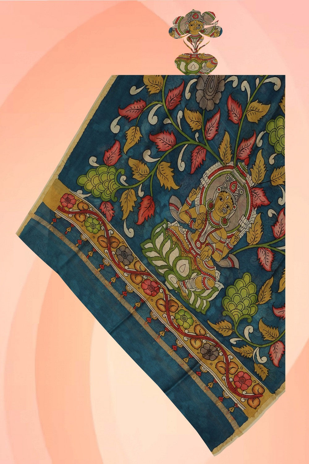Kalamkari Hand-Painted Dupatta